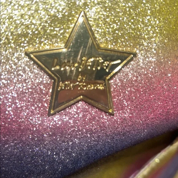 Betsey Johnson Gold and Pink Lip Print Backpack - Picture 7 of 9